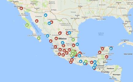 Mapa de Protestas contra el gasolinazo, lo más compartido