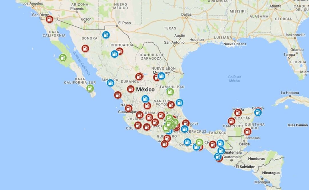 Mapa de Protestas contra el gasolinazo, lo más compartido 