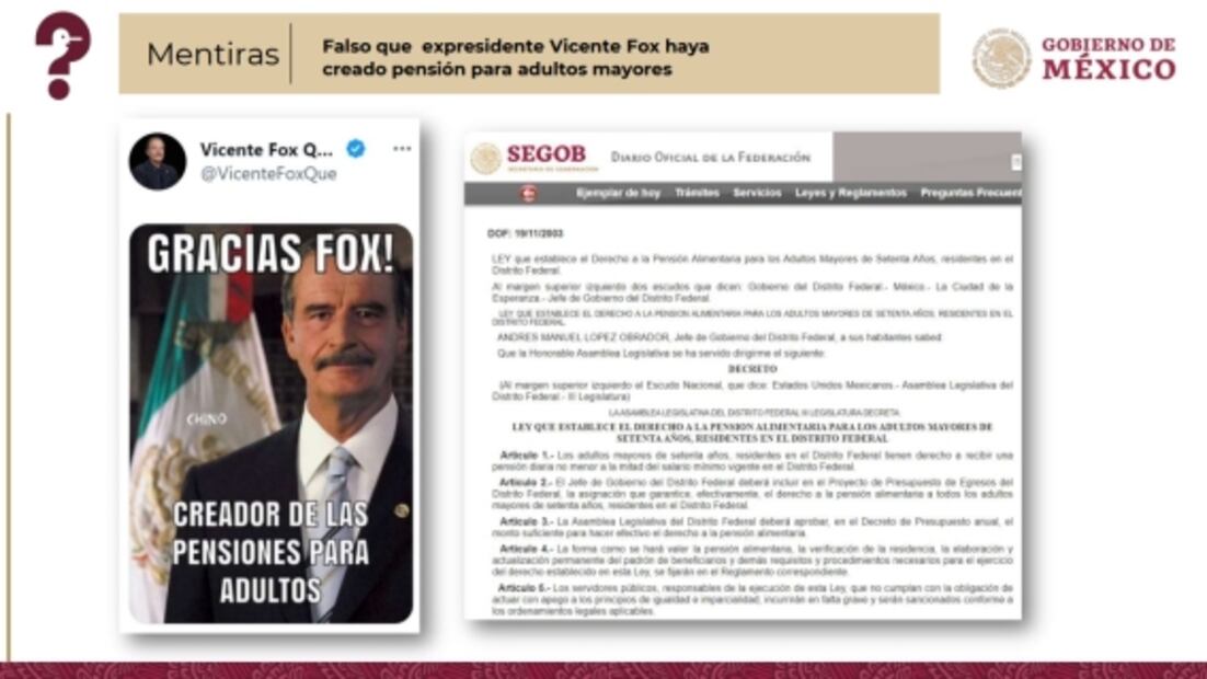 García Vilchis niega ante AMLO que Fox haya creado pensiones para adultos mayores; “es un personaje pintoresco”
