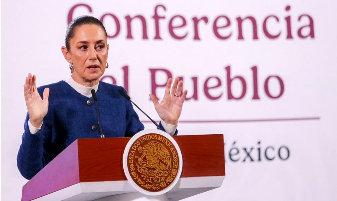 Claudia Sheinbaum en su conferencia matutina del 15 de enero del 2025. Foto: Axel Sánchez/EL UNIVERSAL