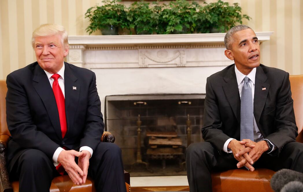 El presidente electo de Estados Unidos, Donald Trump, y el actual presidente de EU, Barack Obama, se reunieron en la Oficina Oval (Foto: AP)