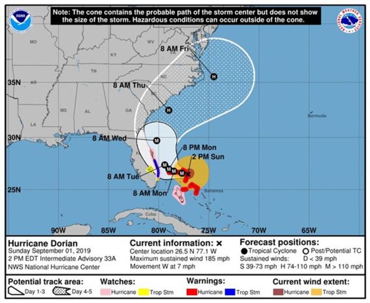 Captan en videos las inundaciones por la llegada de “Dorian” a las Bahamas