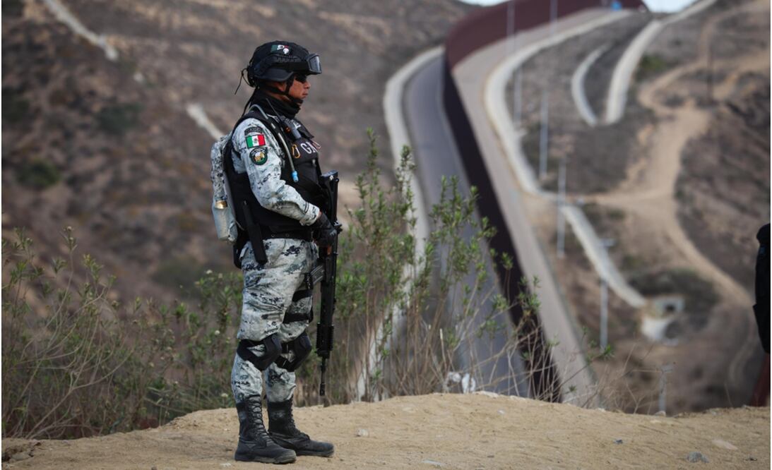 Elementos de la Guardia Nacional apoyan en trabajos de detección de cruce ilegal de migrantes en Tijuana, Baja California, el 23 de enero de 2025. Foto: Diego Simón Sánchez/EL UNIVERSAL