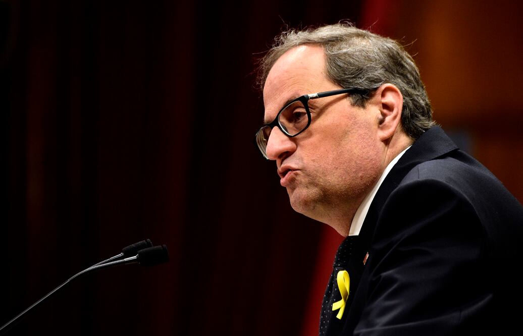 El Parlamento de Cataluña invistió este lunes como presidente regional a Quim Torra. Foto: AFP