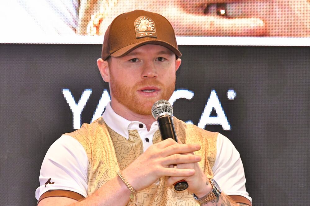 Canelo Álvarez, en conferencia de prensa con "No Golf, No Life" - Foto: Especial