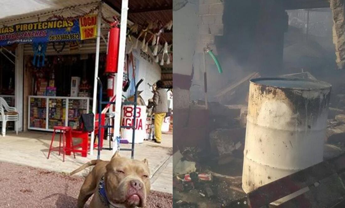 El local de la familia de José Raúl, antes y después de la explosión en el mercado de San Pablito