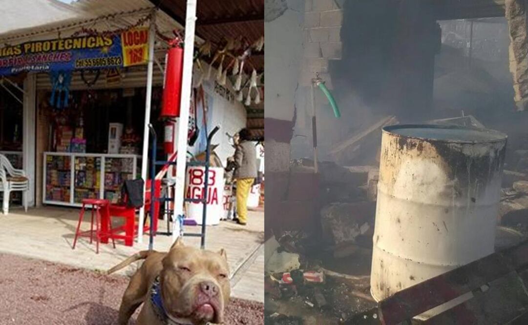 El local de la familia de José Raúl, antes y después de la explosión en el mercado de San Pablito