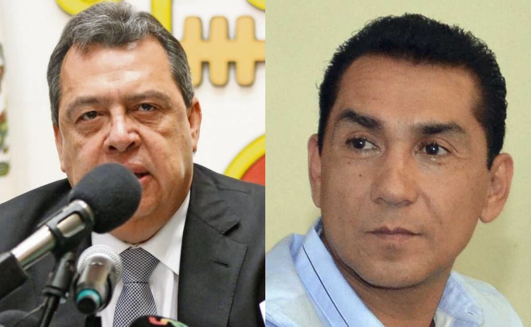 Ángel Aguirre Rivero, exgobernador de Guerrero y José Luis Abarca Velázquez, exalcalde de Iguala (12/08/2026). Foto: AFP/Archivo