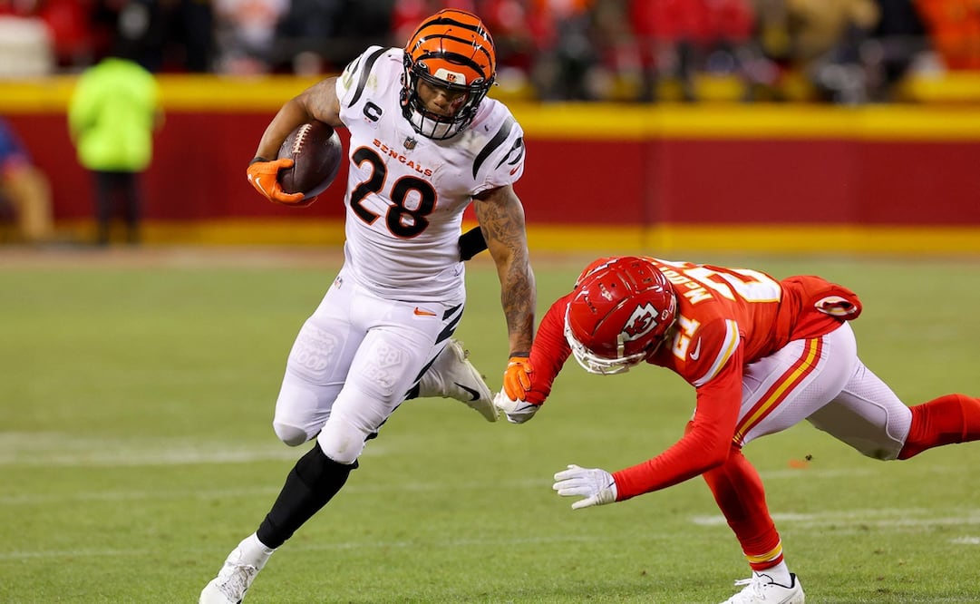 Joe Mixon en la final de Conferencia contra Kansas City / Foto: AFP