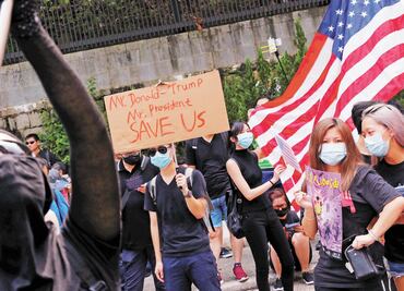 Manifestantes en Hong Kong piden ayuda a Donald Trump
