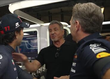 Checo Pérez recibió la visita de Sylvester Stallone previo al GP de Italia