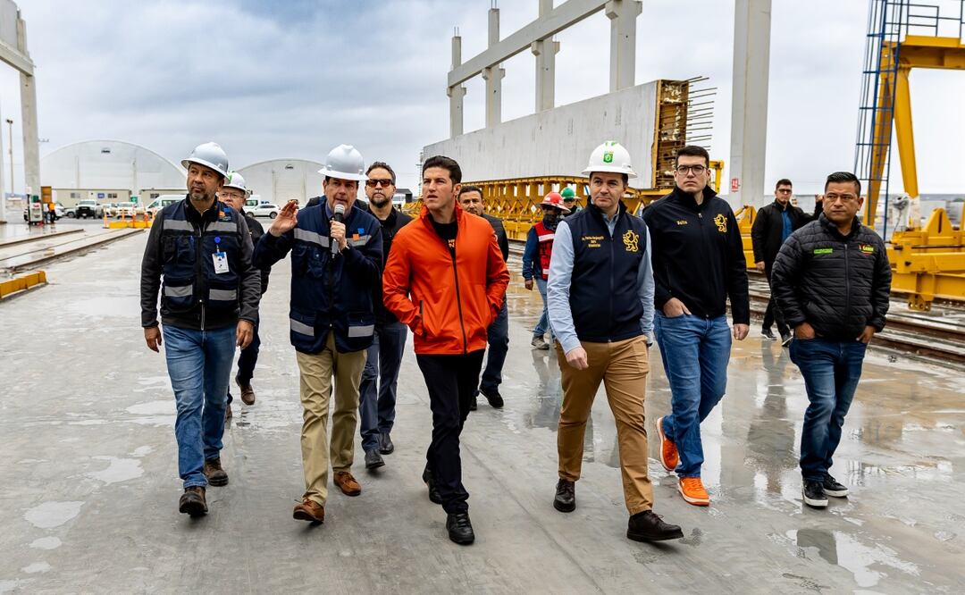 Supervisa Samuel García planta de prefabricados; se optimizan tiempos y costos de construcción del Metro. Foto: Especial