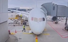 Colapsa tren de aterrizaje de un avión de Lufthansa en Frankfurt; reportan varios heridos