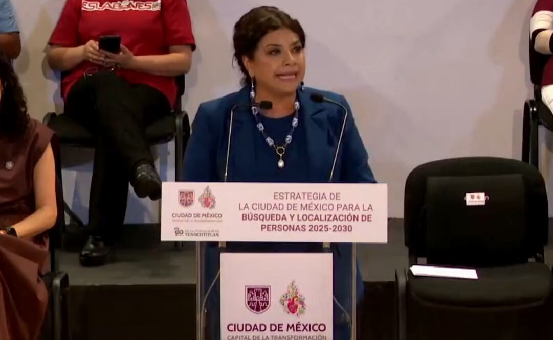 Clara Brugada, Jefa de Gobierno, en la presentación de la estrategia para la búsqueda y localización de personas desaparecidas / Captura de pantalla
