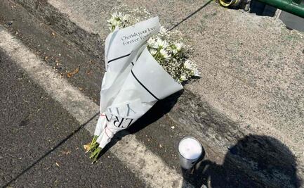 Con flores y una veladora sobre Calzada de Tlalpan, realizan homenaje a colaboradores de Clara Brugada asesinados; área sigue custodiada 