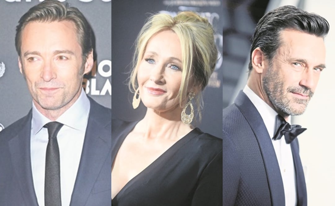 Hugh Jackman, JK Rowling y Jon Hamm. (FOTOS: CLASOS)