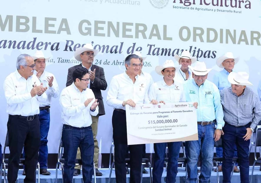 El gobernador encabezó la clausura de la LXXXIX Asamblea General Ordinaria de la Unión Ganadera Regional de Tamaulipas. Foto: Especial