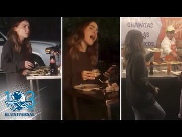Belinda se echa unos tacos en plena calle y canta cumbias