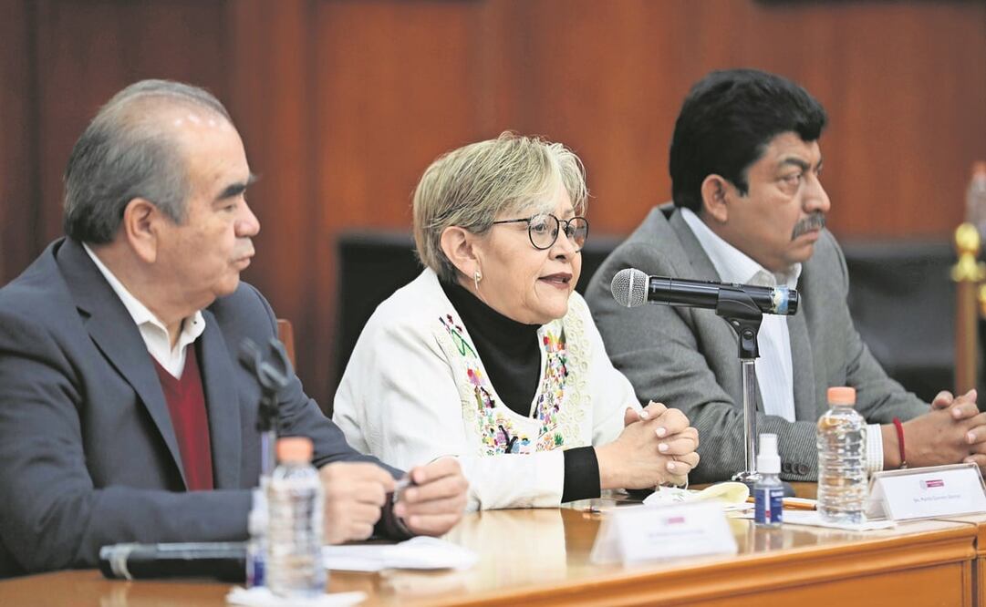 En conferencia, Martha Guerrero lamentó que la fiscalía haya tratado de normalizar la violencia e inseguridad. Foto: Jorge Alvarado. EL UNIVERSAL