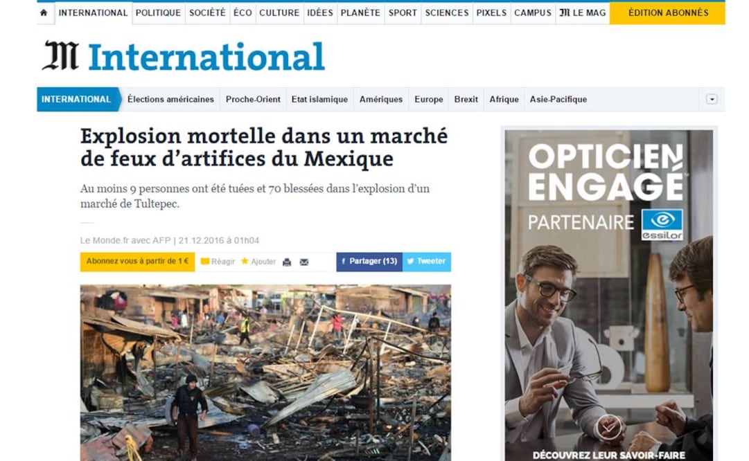 "Explosión mortal" en Tultepec, reportan medios internacionales