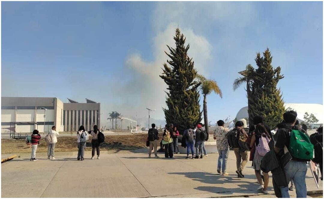 Este 29 de noviembre se registró un incendio en las instalaciones de la Universidad Politécnica Metropolitana de Hidalgo. Foto: Especial