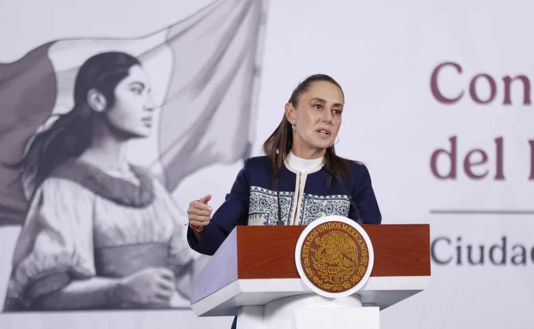 La presidenta Claudia Sheinbaum durante la mañanera del 19 de enero del 2026. Foto: Diego Simón / EL UNIVERSAL