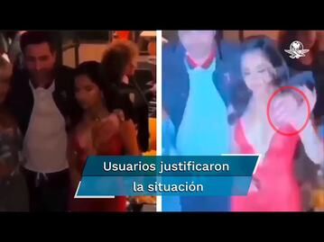Becky G reacciona cuando un hombre ¿le toca un seno al tomarse una foto?