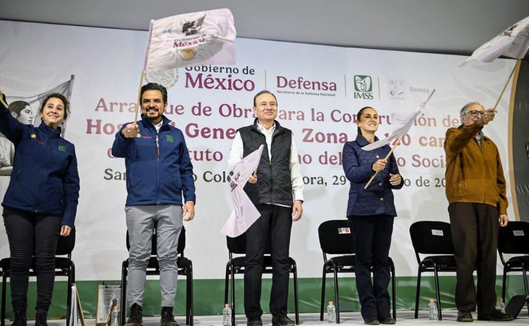 Banderazo de construcción de hospital. Foto: Especial