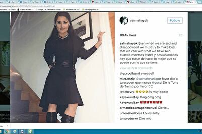 Salma y Derbez piden luchar con amor ante Trump