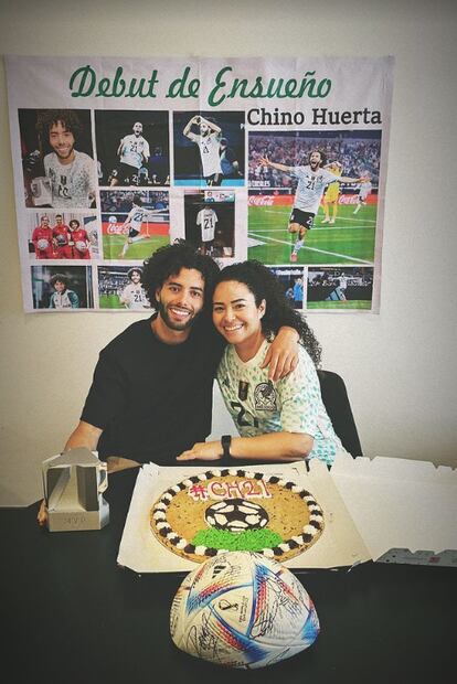 Chino Huerta compartió recibimiento en casa tras debut con la selección