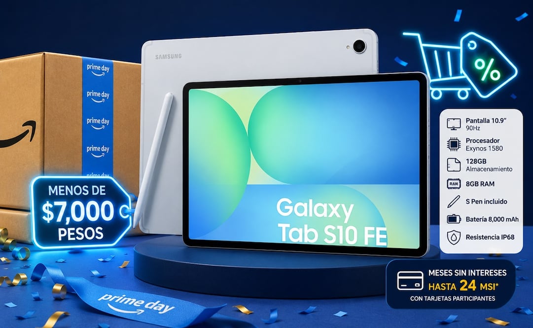 La Samsung Galaxy Tab S10 FE destaca por ofrecer características de gama media-alta a un precio mucho más accesible que otros modelos premium. Foto: IA