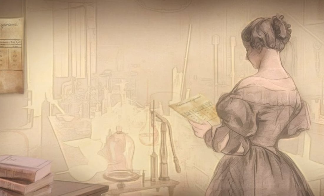 Una Ilustración de Eunice Foote. No se conocen fotos ni retratos de ella. Imagen: NOAA Climate.gov vía BBC