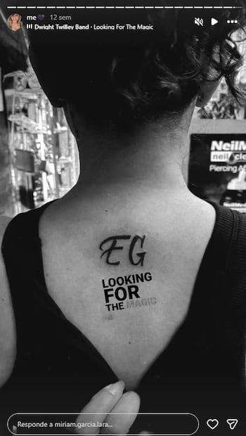 Tatuaje de Miriam García, novia de Eleazar Gómez, desde hace un año.
Foto: Instagram