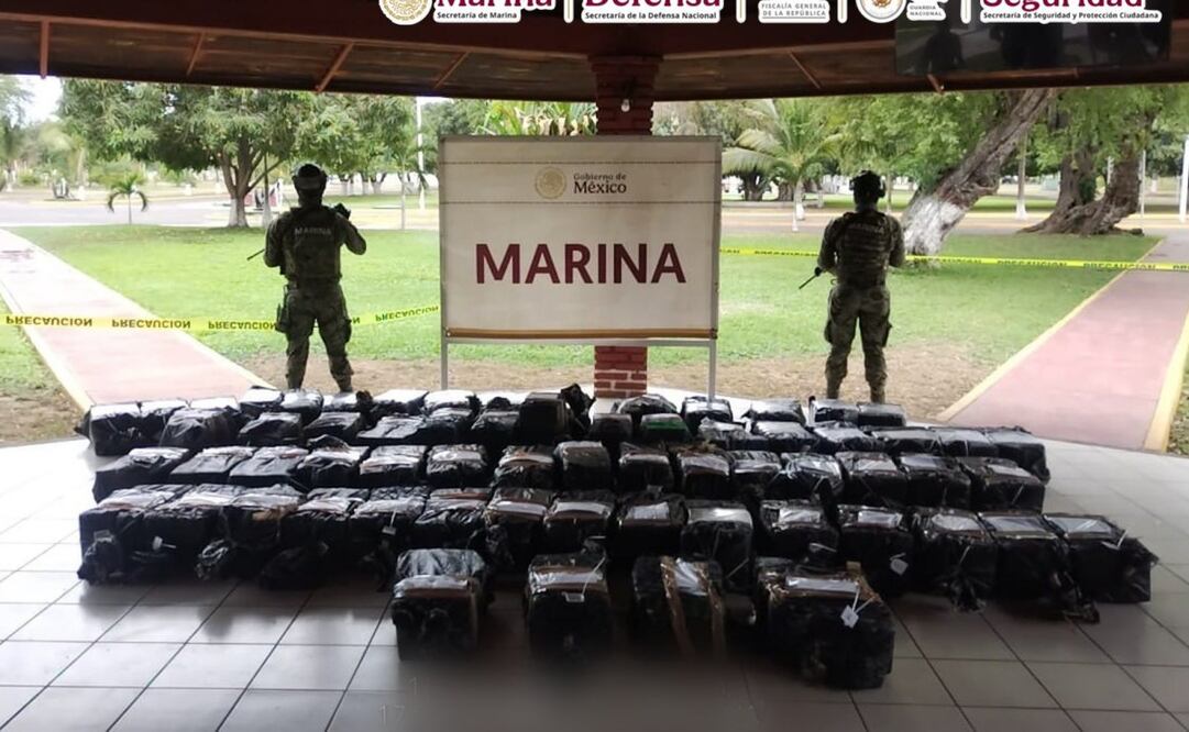 Aseguramiento de 1.28 toneladas de cocaína en Michoacán. Foto: tomada de X @OHarfuch