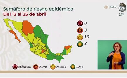 Semáforo epidemiológico en México: 8 estados en verde y ninguno en rojo