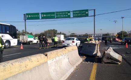 Muerte de conductor tras choque contra muro colapsa la México-Pachuca