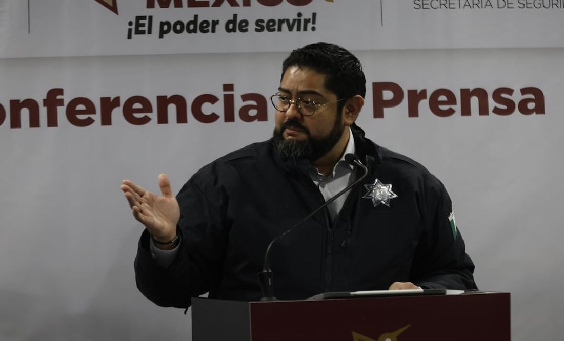Andrés Andrade Téllez, secretario de seguridad del Estado de México en conferencia de prensa Foto: Claudia González EL UNIVERSAL