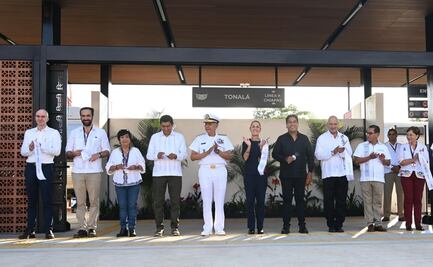 Sheinbaum inaugura estación Tonalá del Tren Interoceánico en la Línea K; "estamos hermanando a Oaxaca y Chiapas", dice