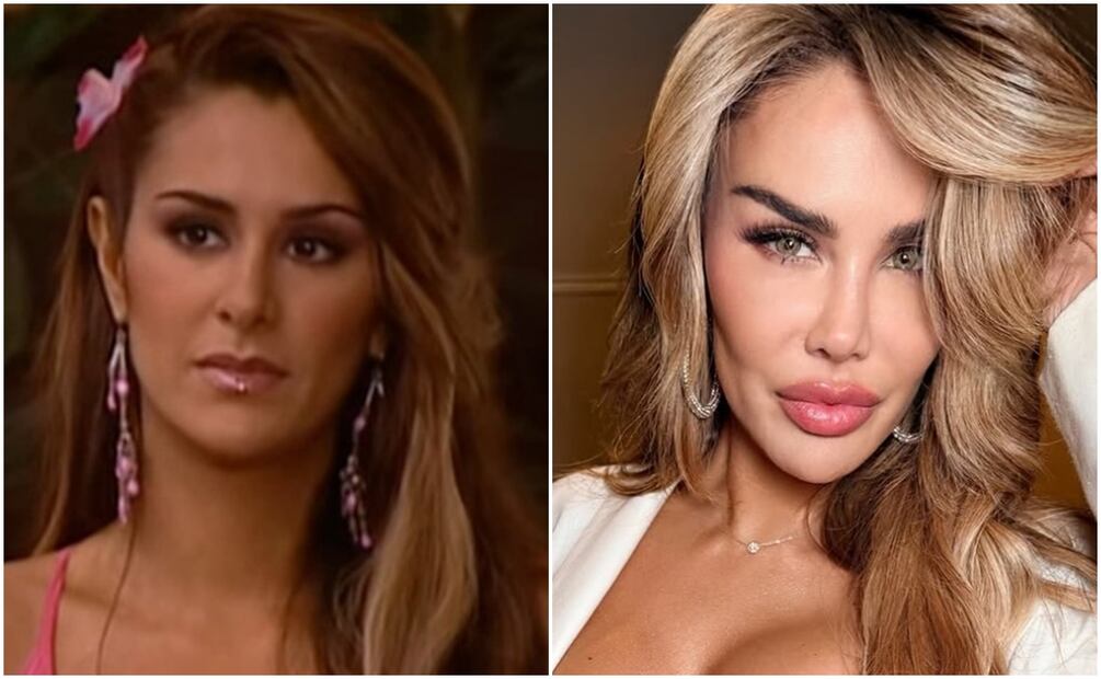 Ninel Conde en 2004, cuando interpretó a Alma rey en "Rebelde", y en 2025 respectivamente.
