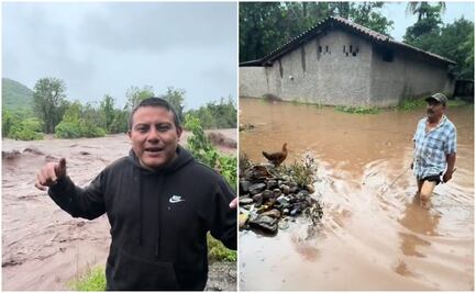 Pastelero viral de TikTok, muestra los estragos del Huracán John en Guerrero; "me quedé atrapado por el río"