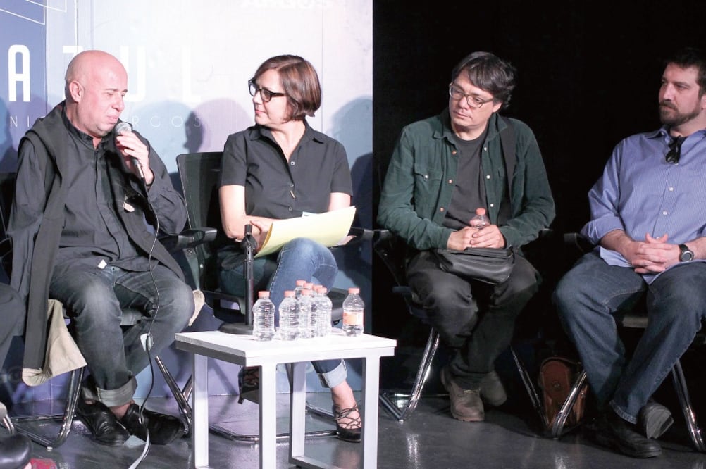Mario Bellatín, Ximena Escalante, Luis Mario Moncada y Emiliano Flores Burillo durante conferencia en Casazul (AGUSTÍN SALINAS. EL UNIVERSAL)