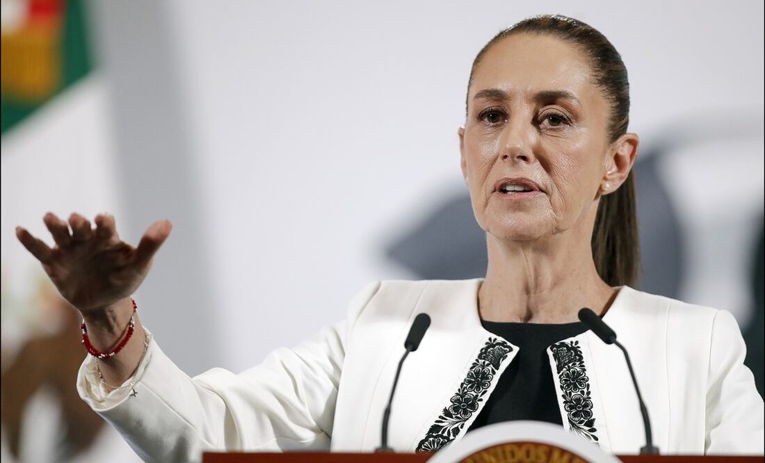 Claudia Sheinbaum en la mañanera del 19 de marzo de 2025. Foto: EFE