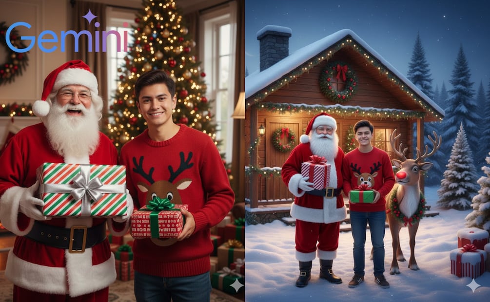 Santa Claus inspira prompts para crear fotos navideñas esta temporada. Foto: Imagen generada con IA