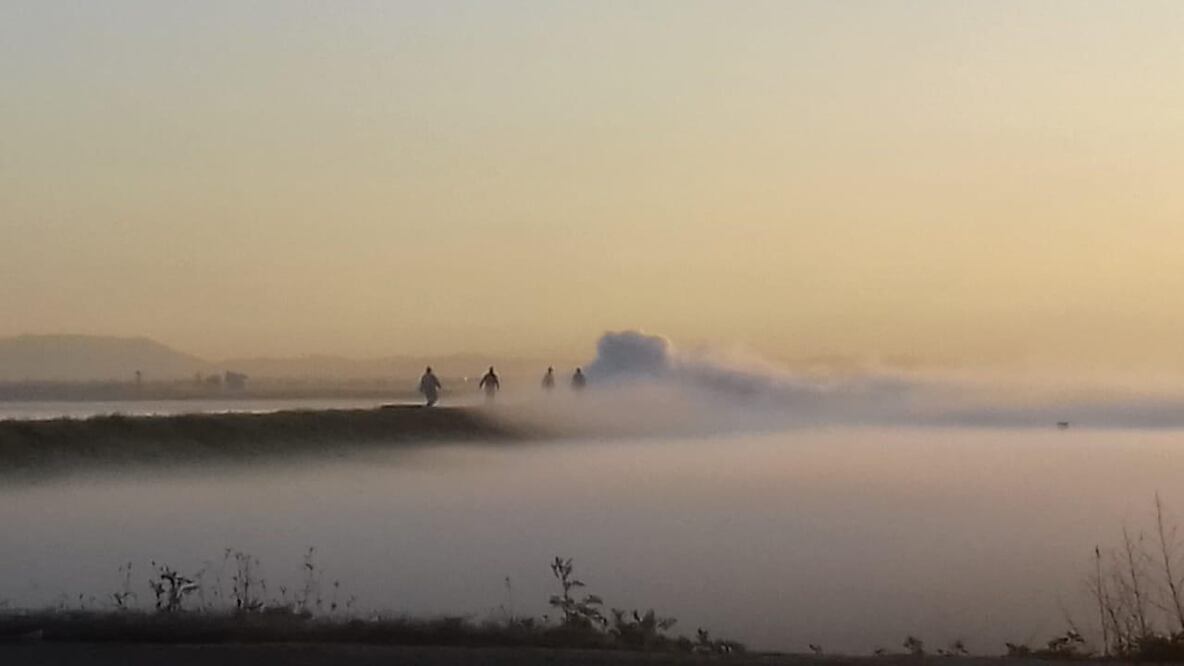 La nube de gas se aprecia a varios metros de distancia