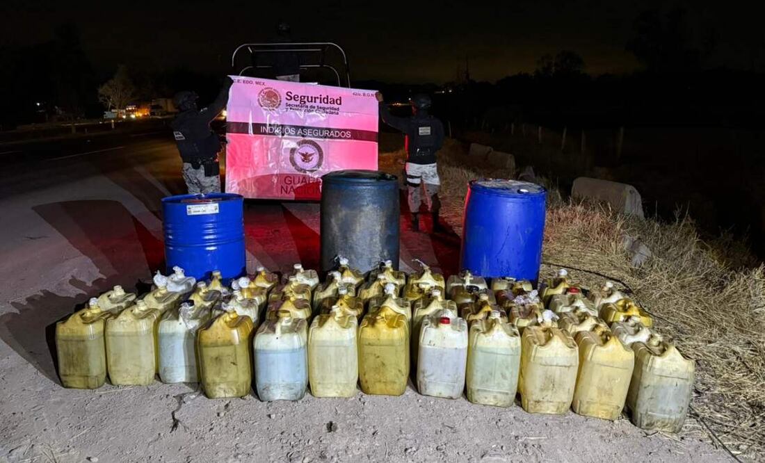 Los efectivos observaron una construcción rústica y al acercarse se percataron que emanaba un fuerte olor a combustible. Foto: Especial