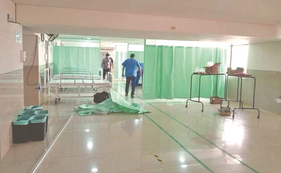 Ante el aumento de casos de Covid-19, las autoridades de Salud de Baja California Sur habilitan un nuevo hospital especializado para evitar la saturación. Fotos: Cortesía.