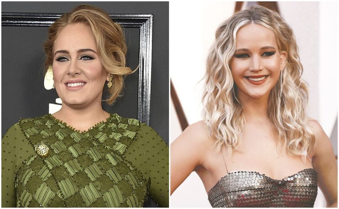 Adele y Jennifer Lawrence. FOTO: Archivo 