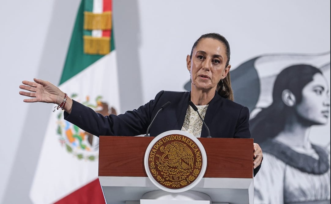 La presidenta Claudia Sheinbaum durante su mañanera del 30 de julio de 2025. Foto: Gabriel Pano/EL UNIVERSAL