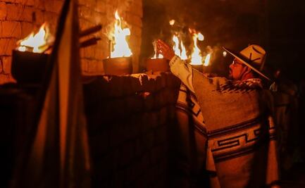 Con fuego reciben al año nuevo purépecha 