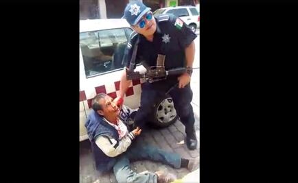 Video. Policía "agrede" a hombre en estado de ebridad